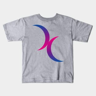 Double Crescent Moon Bisexual Pride Symbol Kids T-Shirt